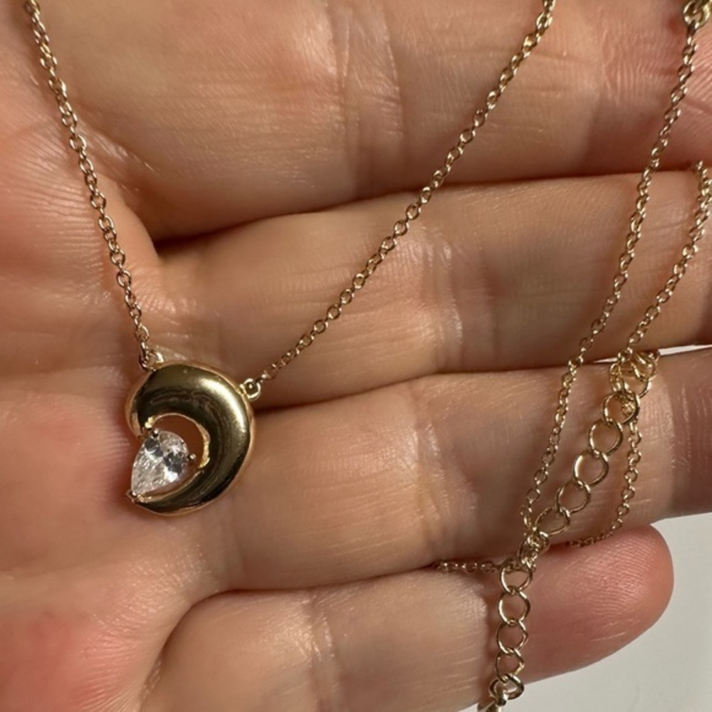 Boho teardrop diamond Necklace
